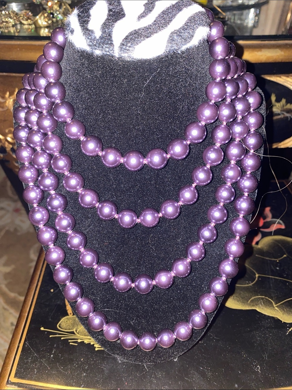 Louis Dell’Olio Elegant Purple Pink Pearl 70” One Strand Necklace
